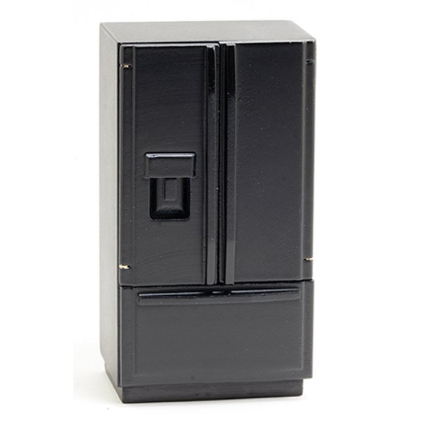CLA10126 Modern Refrigerator with Bottom Freezer for Dollhouse Miniature - Black