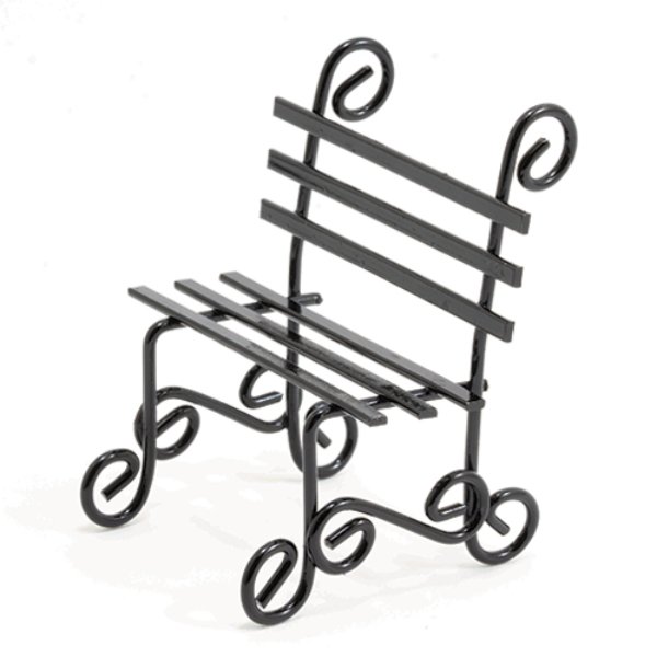IM65702 Black Park Bench for Dollhouse Miniature