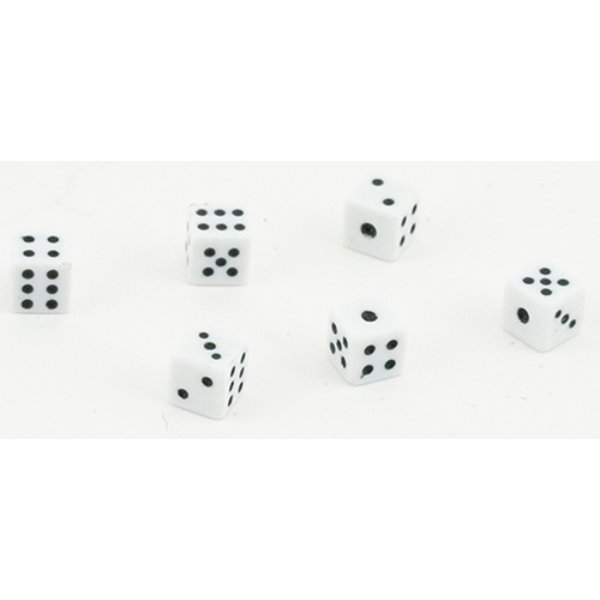 IM67040 White Dice for Dollhouse Miniature - Pack of 6