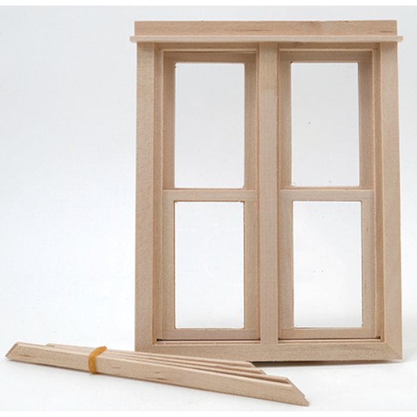 CLA70124 Slim Double Working Window for Dollhouse Miniature