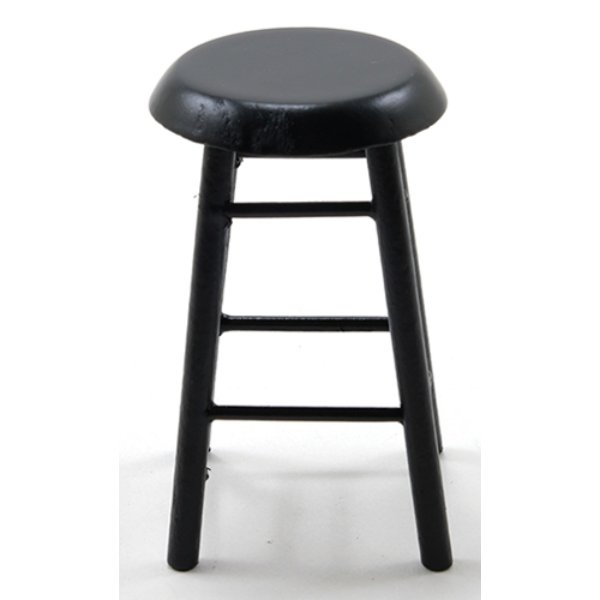 CLA10594 2 in. Bar Stool for Dollhouse Miniature - Black