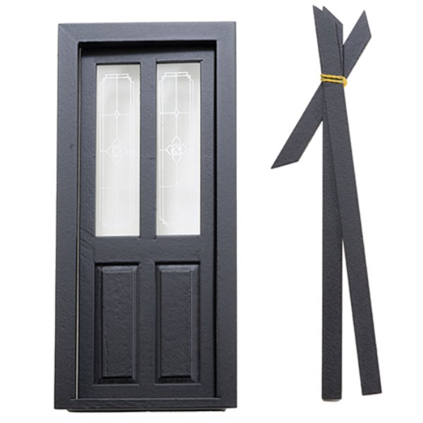 CLA76037 Transom Door for Dollhouse Miniature, Black
