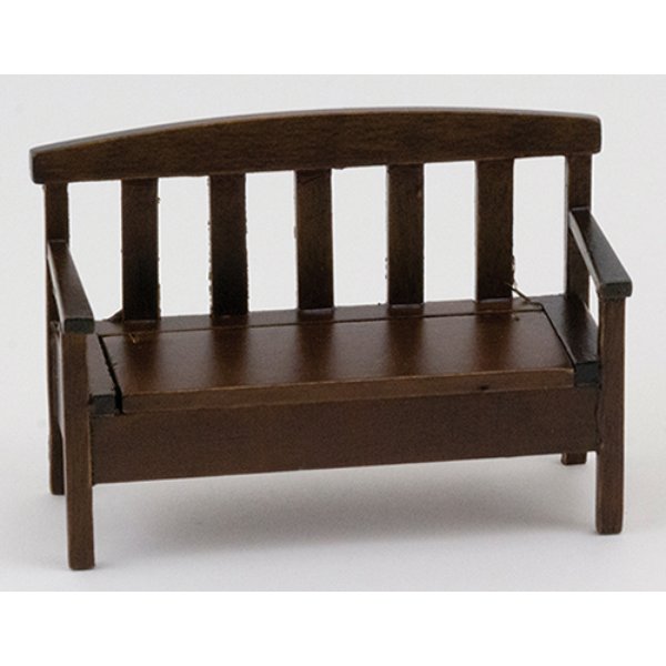 CLA10743 Garden Bench for Dollhouse Miniature - Walnut