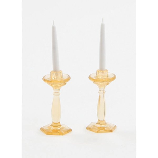 CB66A Candlesticks for Dollhouse Miniature - Amber