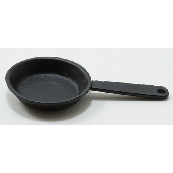 MUL1393B Black Medium Fry Pan for Dollhouse Miniature