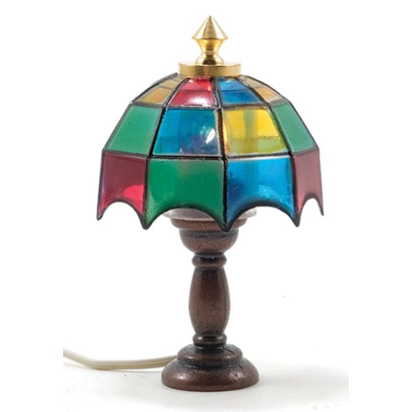 MH608 Tiffany Table Lamp for Dollhouse Miniature - Multi Color