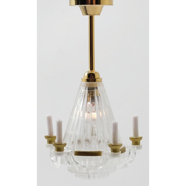 MH758 Brass Downrod Chandelier for Dollhouse Miniature