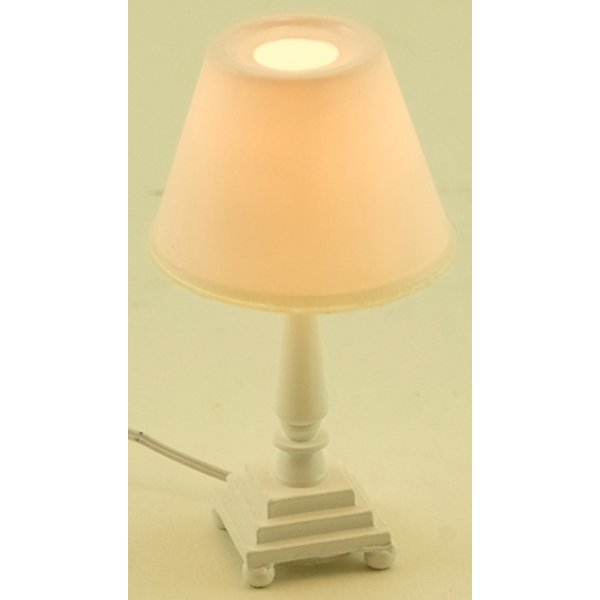 MH1048 Traditional Table Lamp for Dollhouse Miniature - White