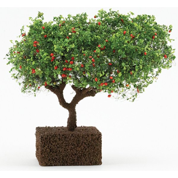 CA1564 4 in. Ornamental Delicious Apple Tree on Spike for Dollhouse Miniature
