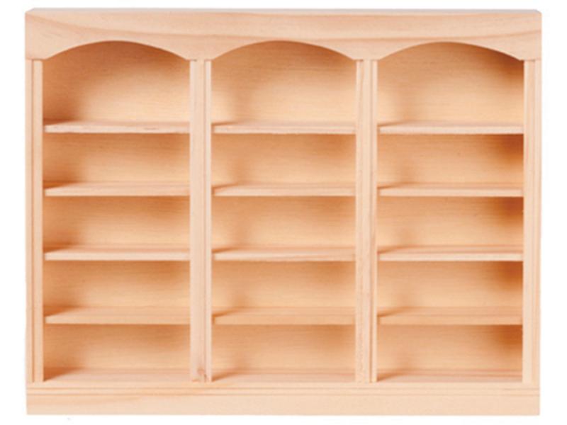 HW5011 3-Section Bookcase with 5-Shelf Unit for Dollhouse Miniatures