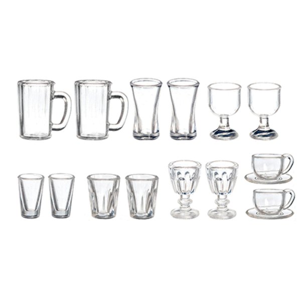 AZG7259 Kitchen Dining Set Glasses for Dollhouse Miniature