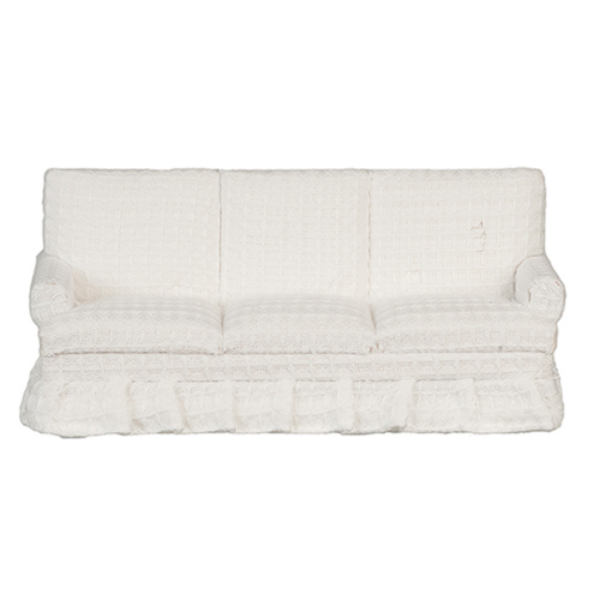 AZT6666 Sofa for Dollhouse Miniature, White & Walnut