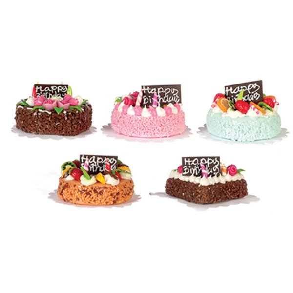 AZG8364 Birthday Cake for Dollhouse Miniature - Assorted Color