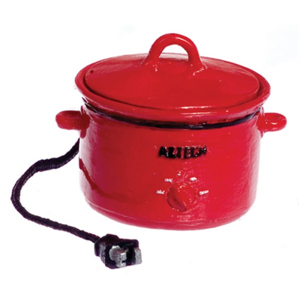 AZT8478 Electric Crockpot for Dollhouse Miniature - Red