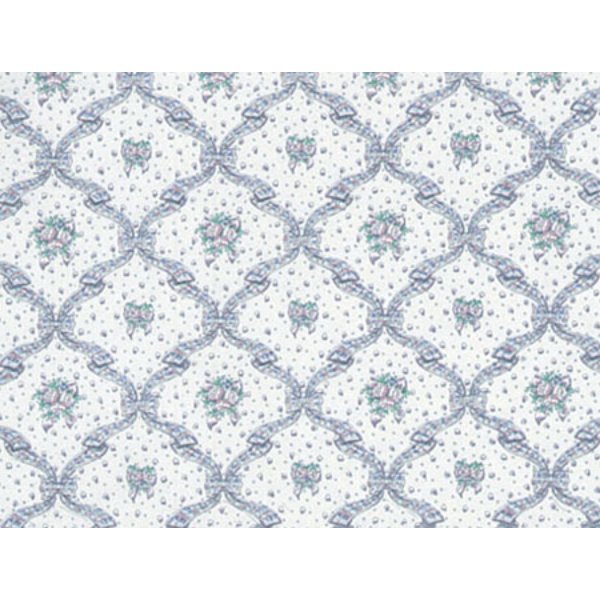 MG149D24 Fleur D-Amour Wallpaper for Dollhouse Miniature - Blue - 3 Piece