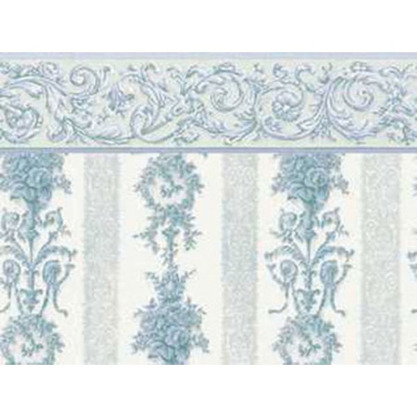 MG213D2 Symphony Stripe Wallpaper for Dollhouse Miniature - Blue - 3 Piece