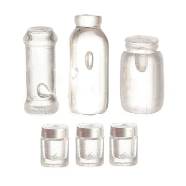 FR40001 Assorted Bottles & Jars for Dollhouse Miniature - Pack of 6