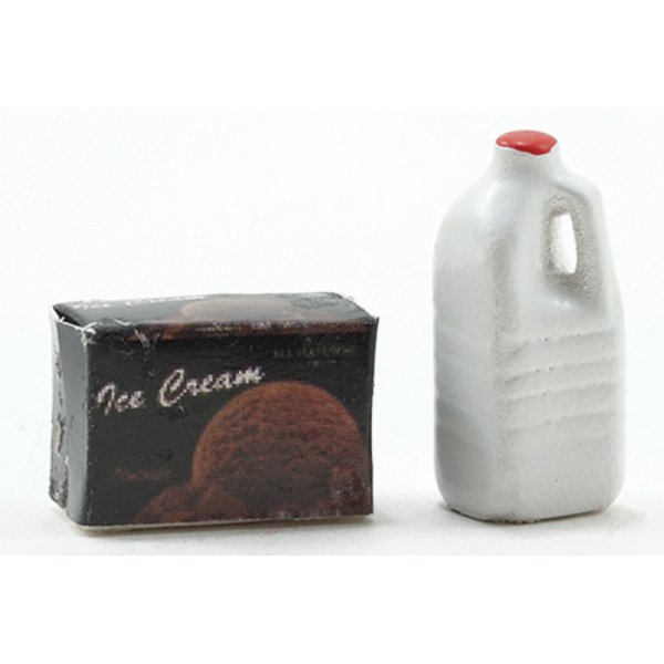 IM65172 Chocolate Ice Cream & Milk for Dollhouse Miniature