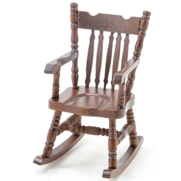 CLA05321 Boston Rocker for Dollhouse Miniature, Walnut