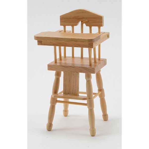 CLA10500 High Chair for Dollhouse Miniature - Oak