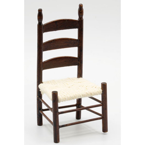 CLA10526 Shaker Side Chair for Dollhouse Miniature, Walnut
