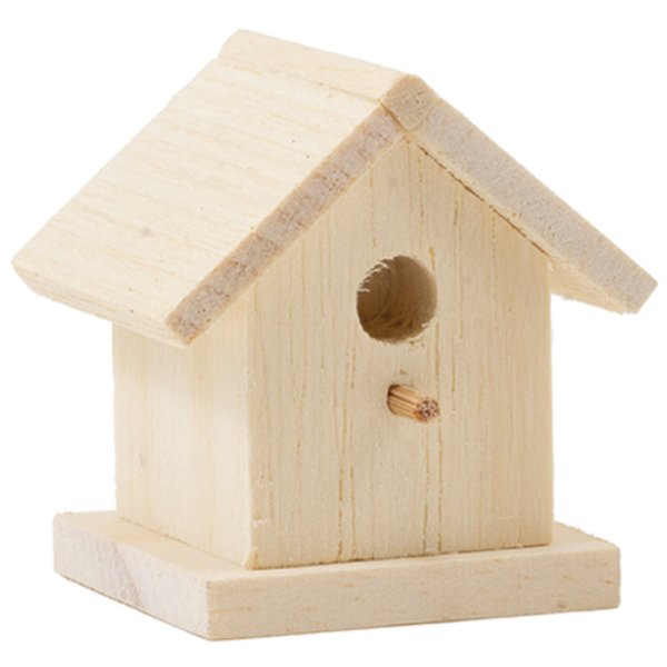 CLA10671 Bird House for Dollhouse Miniature - Unfinished