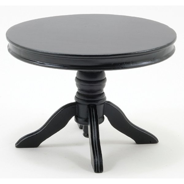 CLA10927 Round Pedestal Table for Dollhouse Miniature - Black