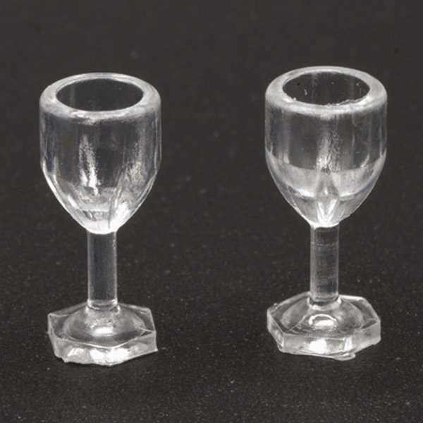 IM65041 Empty Wine Glasses for Dollhouse Miniature - 2 Piece