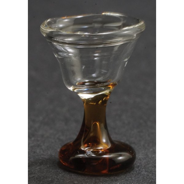 IM65077 Wine Glass for Dollhouse Miniature - Amber Stem