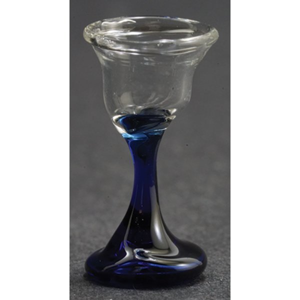 IM65078 Wine Glass for Dollhouse Miniature - Blue Stem