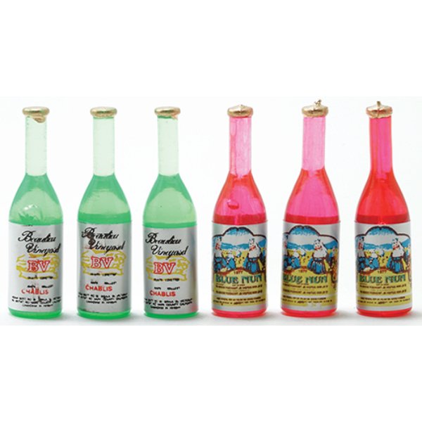 IM65327 Wine Bottles Set for Dollhouse Miniature - Pack of 6