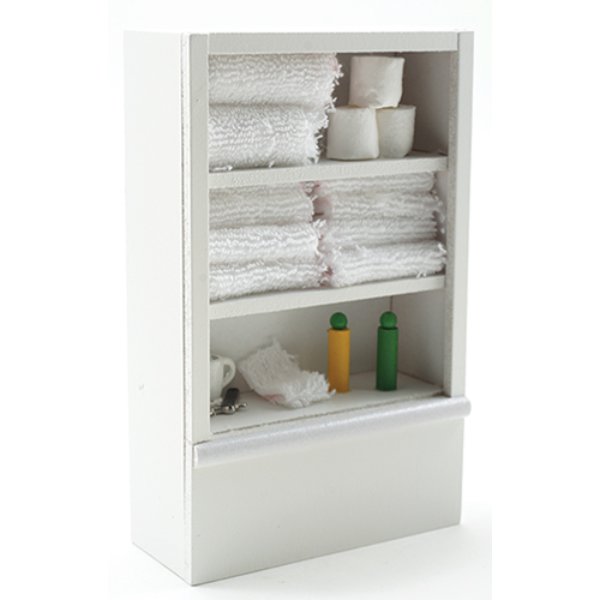 IM65247W Linen Cupboard for Dollhouse Miniature - White