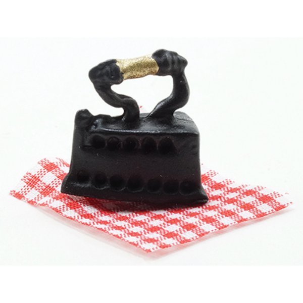 IM65277 Iron with Fabric for Dollhouse Miniature - 2 Piece