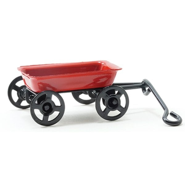 IM65385 Small Red Wagon for Dollhouse Miniature
