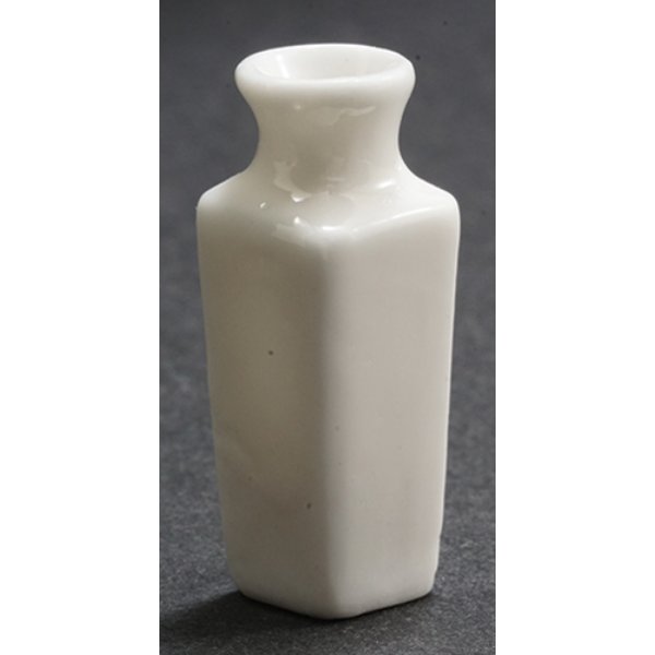 IM65413 White Square Vase for Dollhouse Miniature