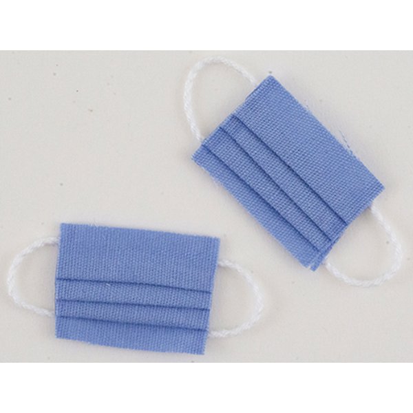 IM65669 Blue Masks for Dollhouse Miniature - Pack of 2