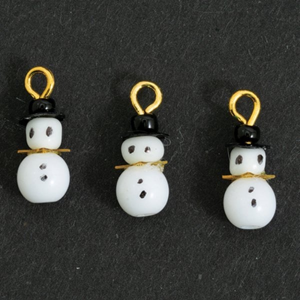 IM65689 Snowman Ornament for Dollhouse Miniature - 3 Piece