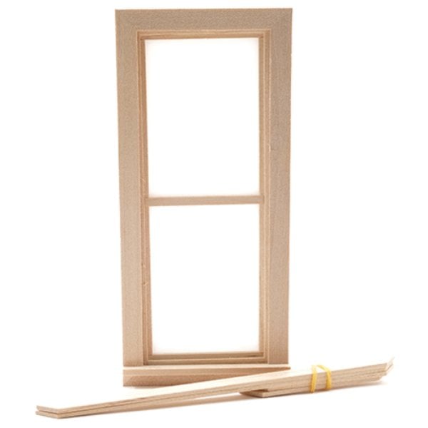 CLA70118 Narrow Non-Working Window with Trim for Dollhouse Miniature