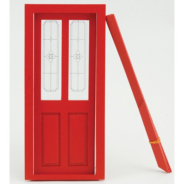 CLA76036 Transom Door for Dollhouse Miniature - Red
