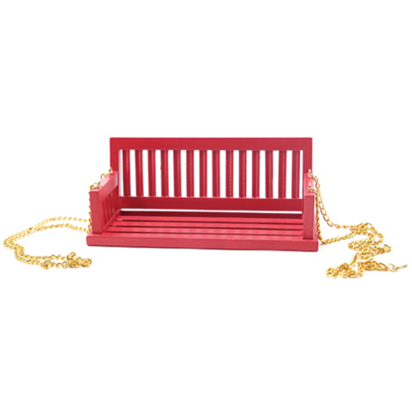 CLA74085 Porch Swing for Dollhouse Miniature, Red