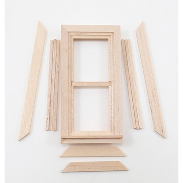 CLA85032 0.5 in. Scale Traditional Non-Working Window for Dollhouse Miniature