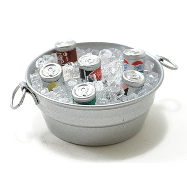 IM65462 Tub with Ice & Canned Drinks for Dollhouse Miniature
