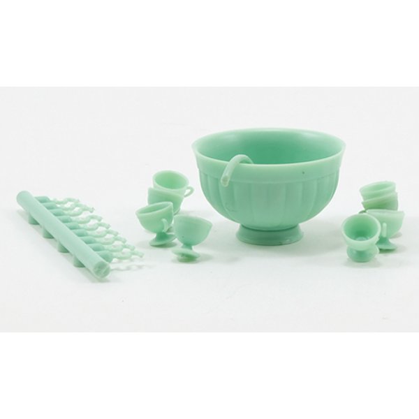 CB120J Punch Bowl Set for Dollhouse Miniature - Jadeite