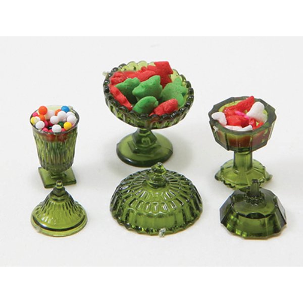 CB50 Candy Dishes with Candy for Dollhouse Miniature