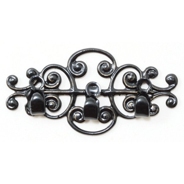 MUL1034 Black Pot Rack for Dollhouse Miniature