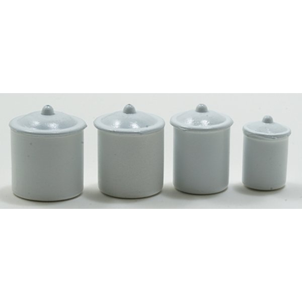 IM65573 Replacement Canister Set for Dollhouse Miniature - White - Set of 4