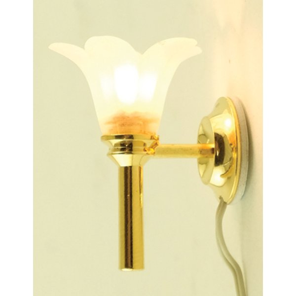 MH930 Non-Replaceable Bulb Wall Sconce for Dollhouse Miniature - Frosted Flower