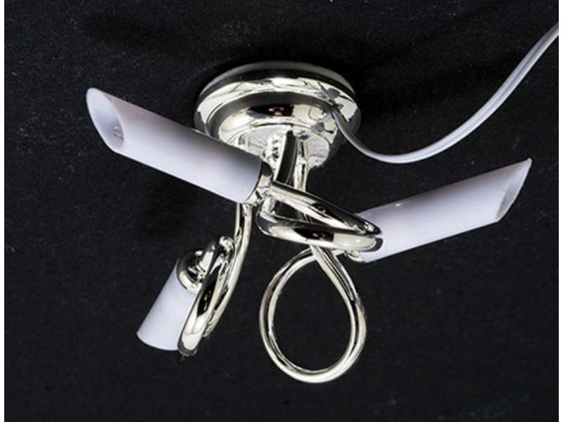 MH14050 12V 3-Light Modern Ceiling Light for Dollhouse Miniatures, Silver