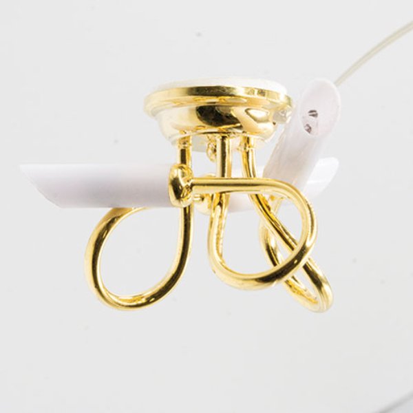 MH14051 12V 3 Light Modern Ceiling Light for Dollhouse Miniature - Brass