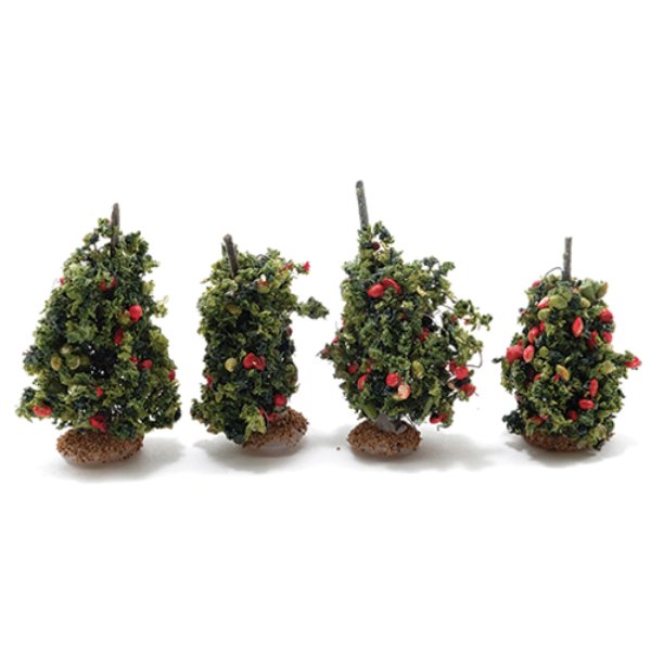 CA0100 O-Scale Staked Tomato Plants for Dollhouse Miniature - 4 Piece